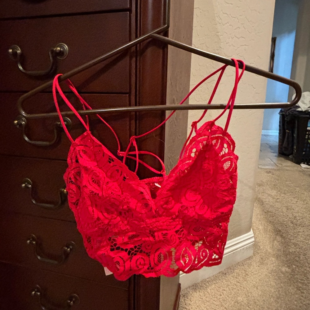 PINK Victoria's Secret Red Lace Bralette